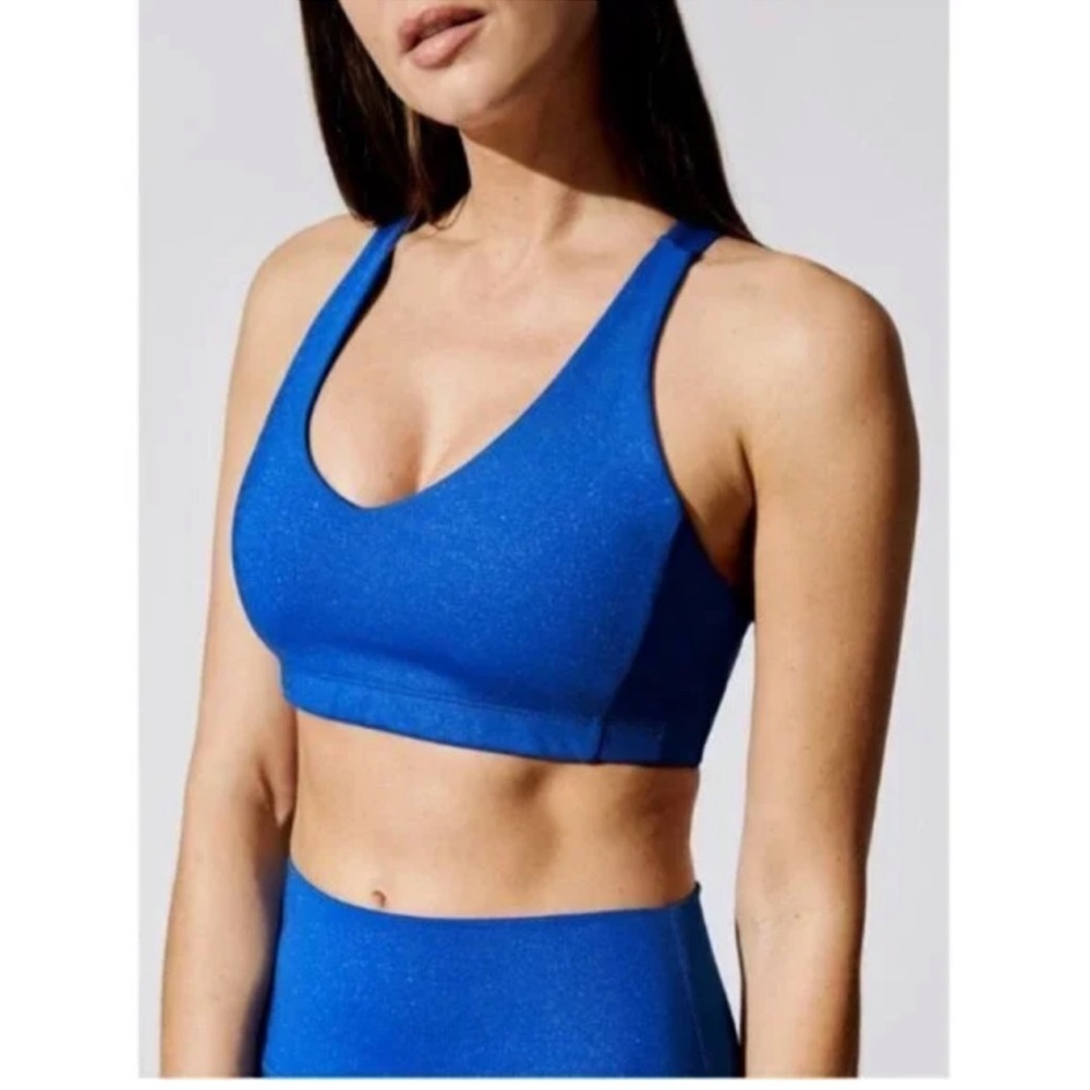 Carbon38 Shine Powder Cobalt Blue Cross Back Bra